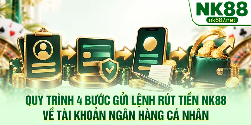 Quy trình 4 bước gửi lệnh rút tiền NK88 về tài khoản ngân hàng cá nhân